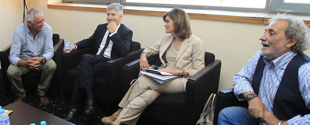 El ministro, junto al presidente de la coordinadora antidroga Francisco Mena, la secretaria de Estado Ana Botella y el exdefensor José Chamizo.
