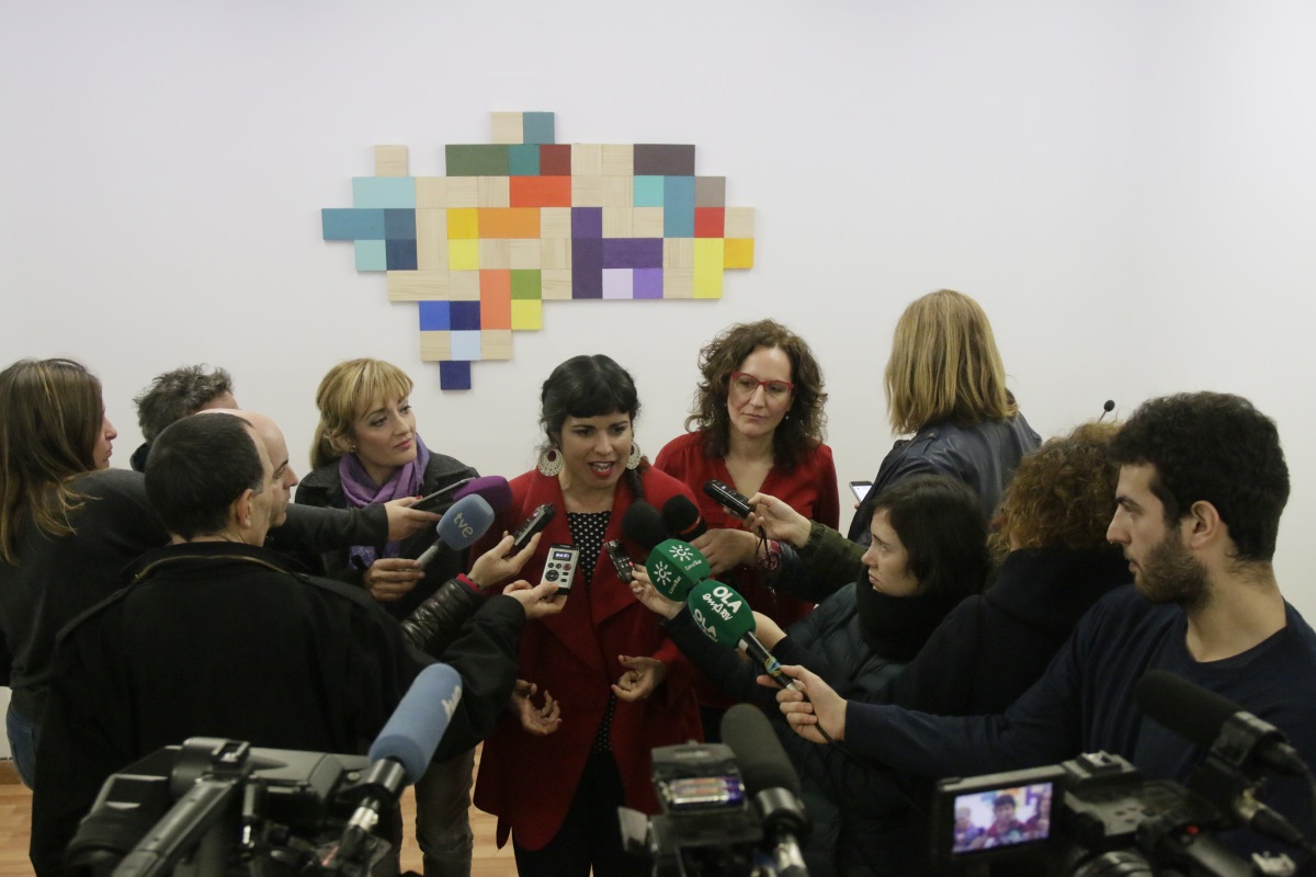 Teresa Rodríguez atiende a los medios de comunicación - Flickr Podemos Andalucía