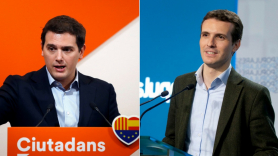 Montaje con fotografías de Albert Rivera y Pablo Casado