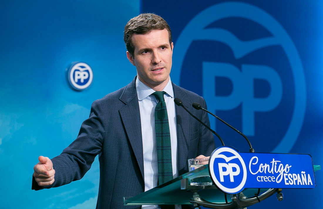 El presidente del PP, Pablo Casado.