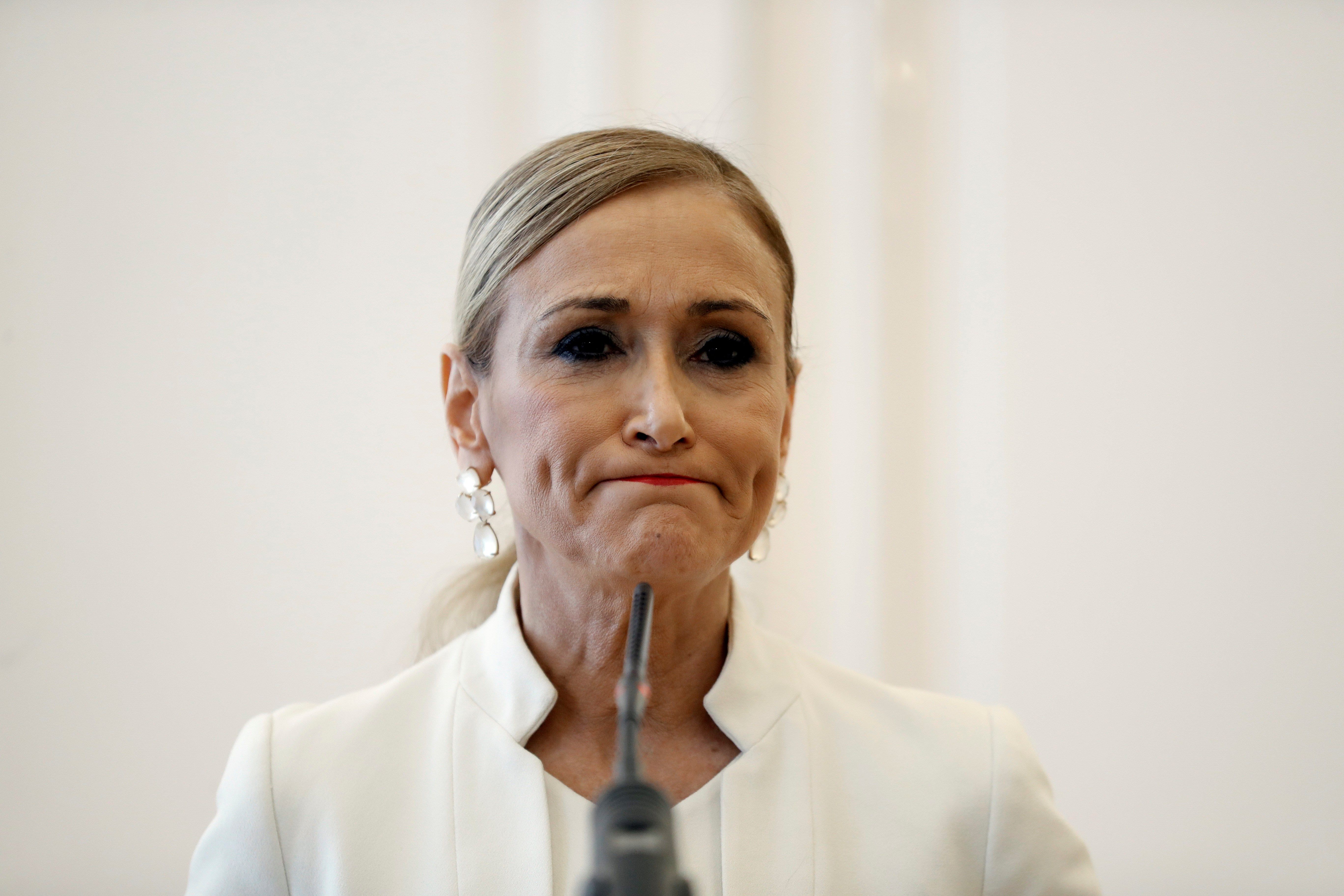 Cristina Cifuentes durante una rueda de prensa 