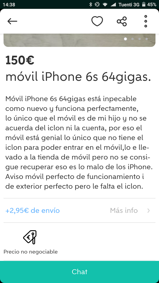 7- Iphone 6: iclon perdido