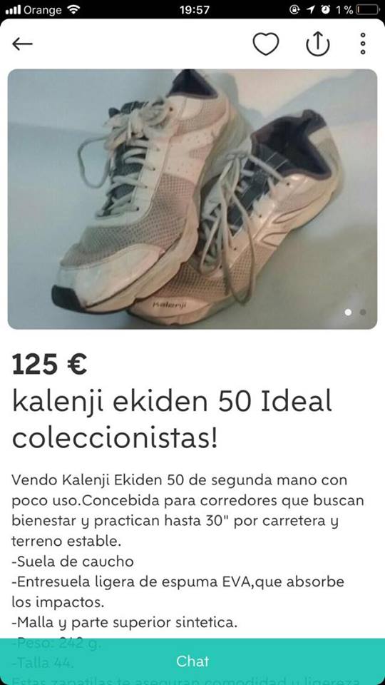 Unas zapatillas de venta en Wallapop