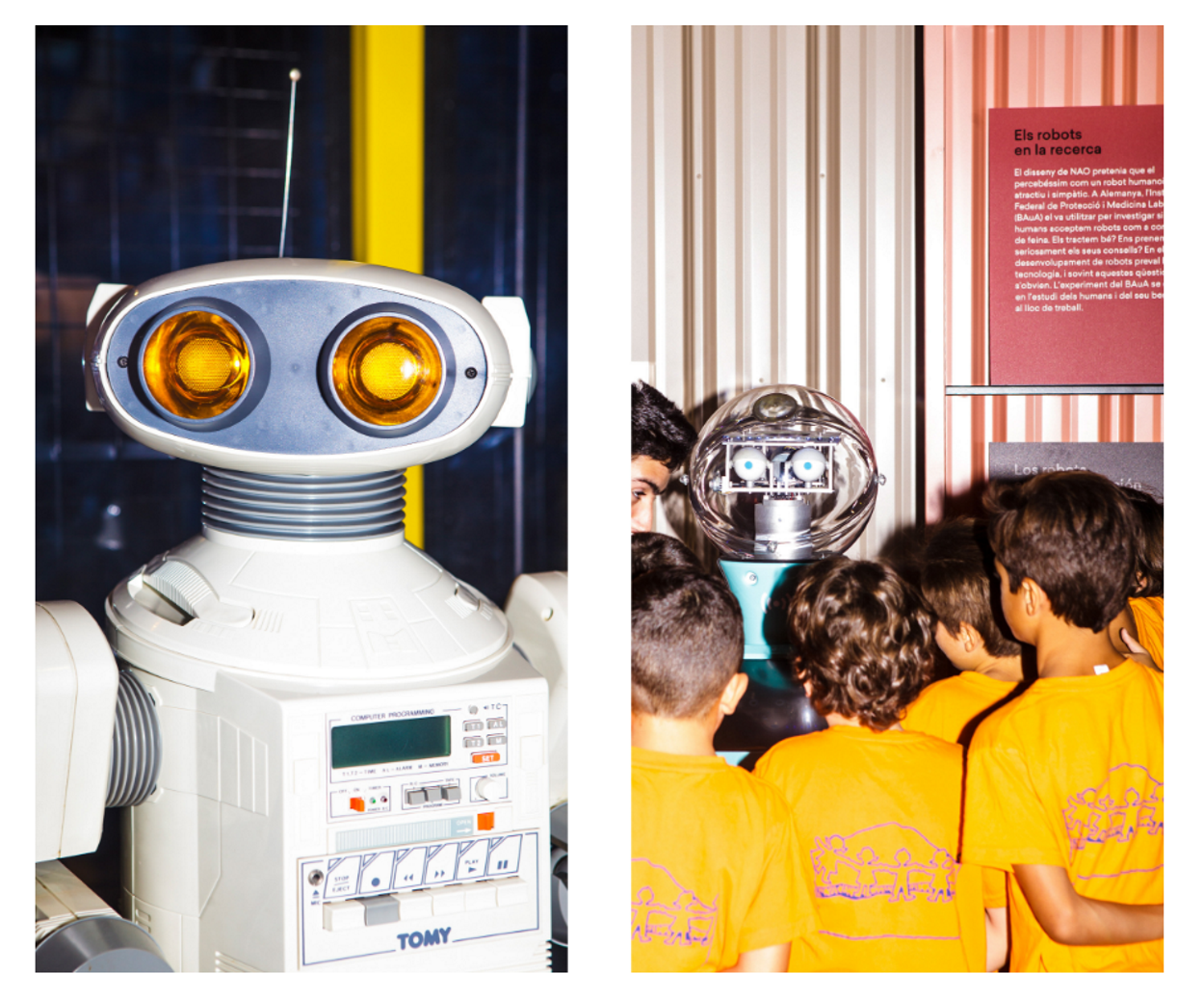 Un grupo de niños aprendiendo historia con máquinas y robots. Román Yñán (ALMA)