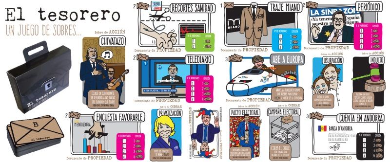 Varias de las cartas del juego El Tesorero Varias de las cartas del juego El Tesorero