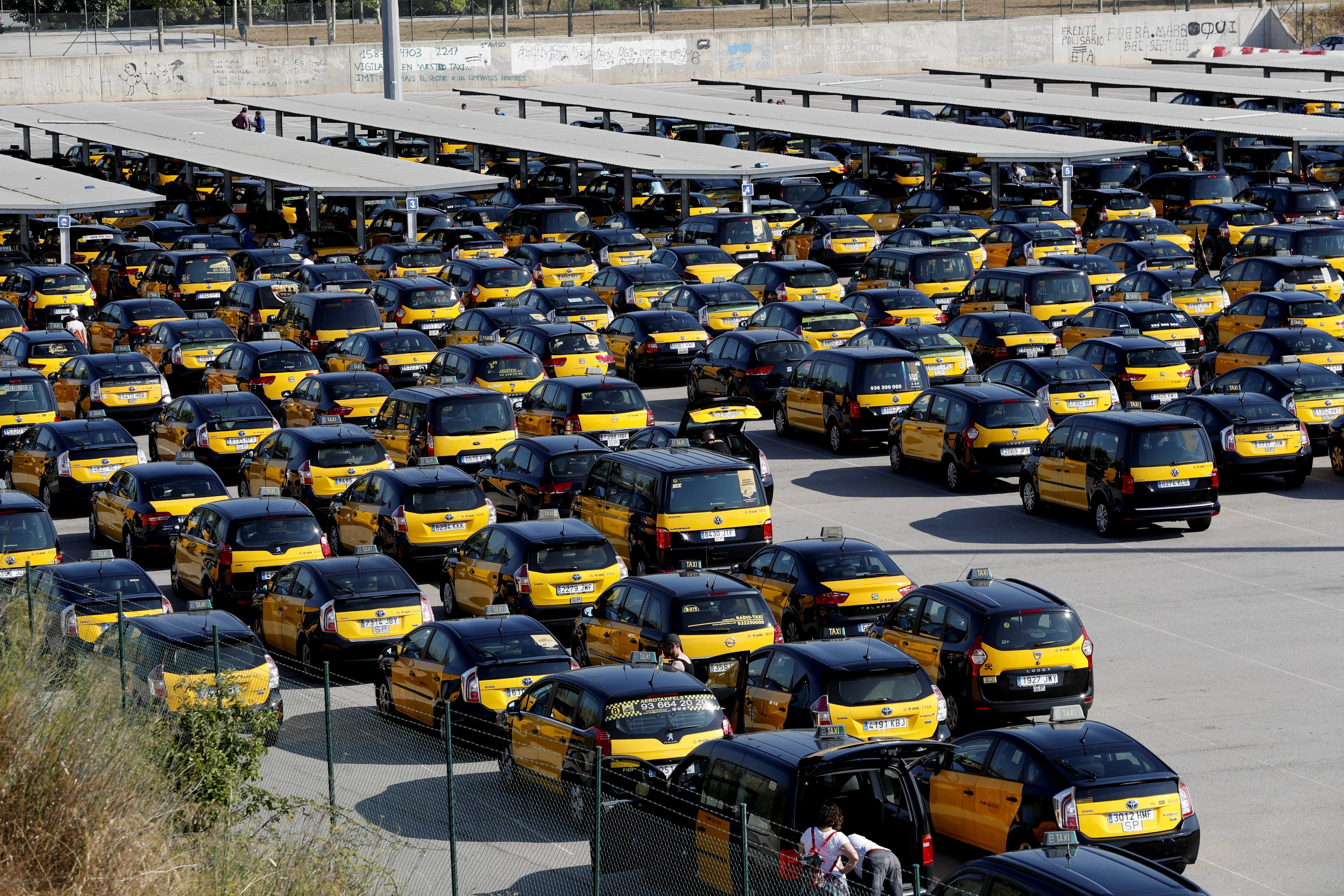 Taxistas de huelga en Barcelona - EFE