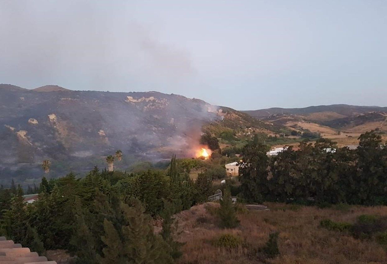 Imagen del Servicio de Emergencias 112 del del incendio Manilva.
