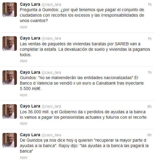 Cayo Lara ajusta las cuentas del rescate bancario a De Guindos en el Congreso... y vía Twitter