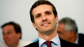 Pablo Casado durante la Junta Directiva del PP de Madrid.
