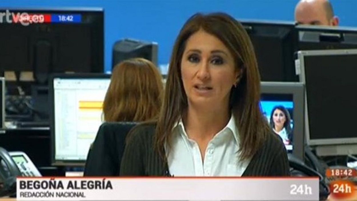 Begoña Alegría durante una conexión en el 24Horas