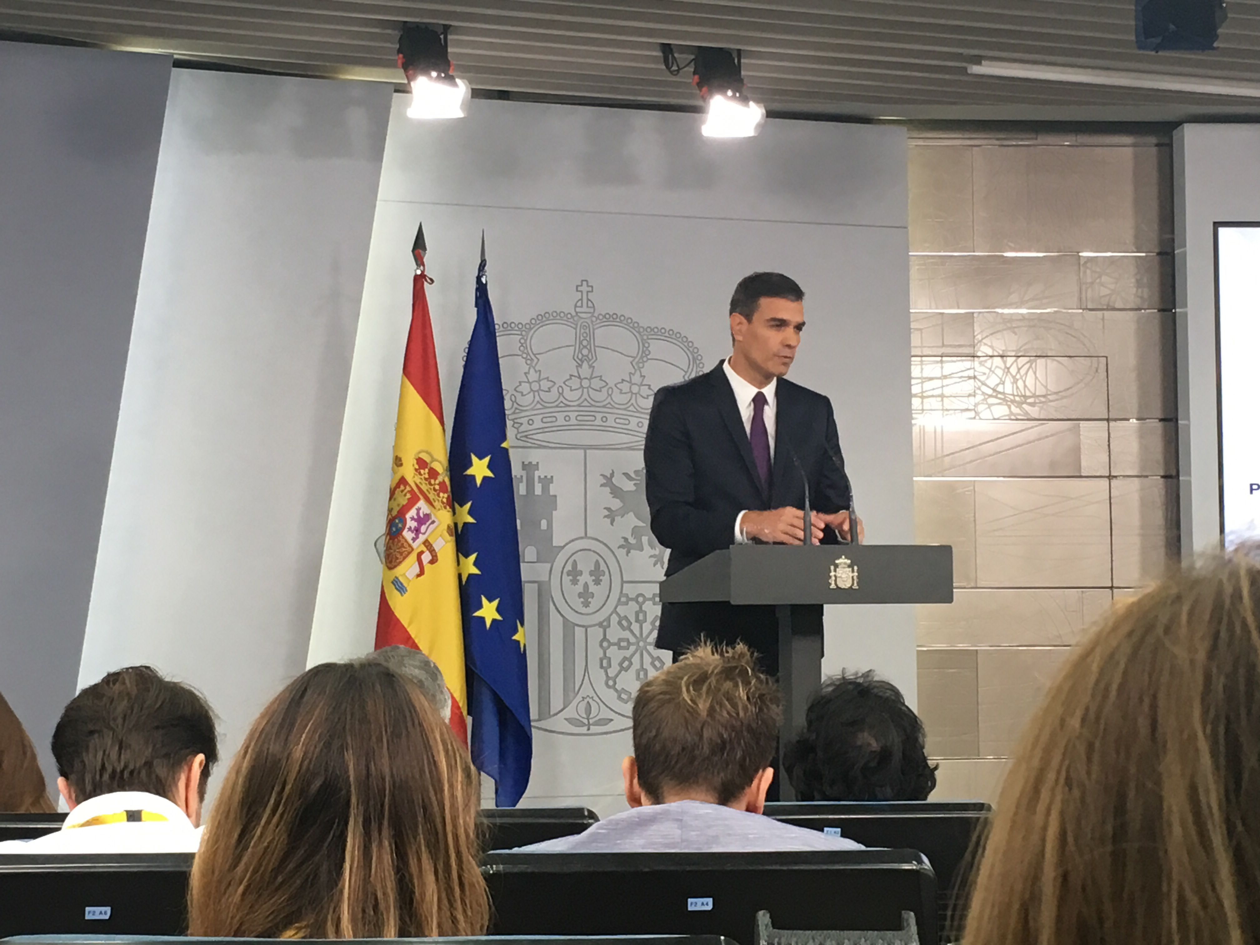 Pedro Sánchez durante la rueda de prensa posterior al Consejo de Ministros - El Plural