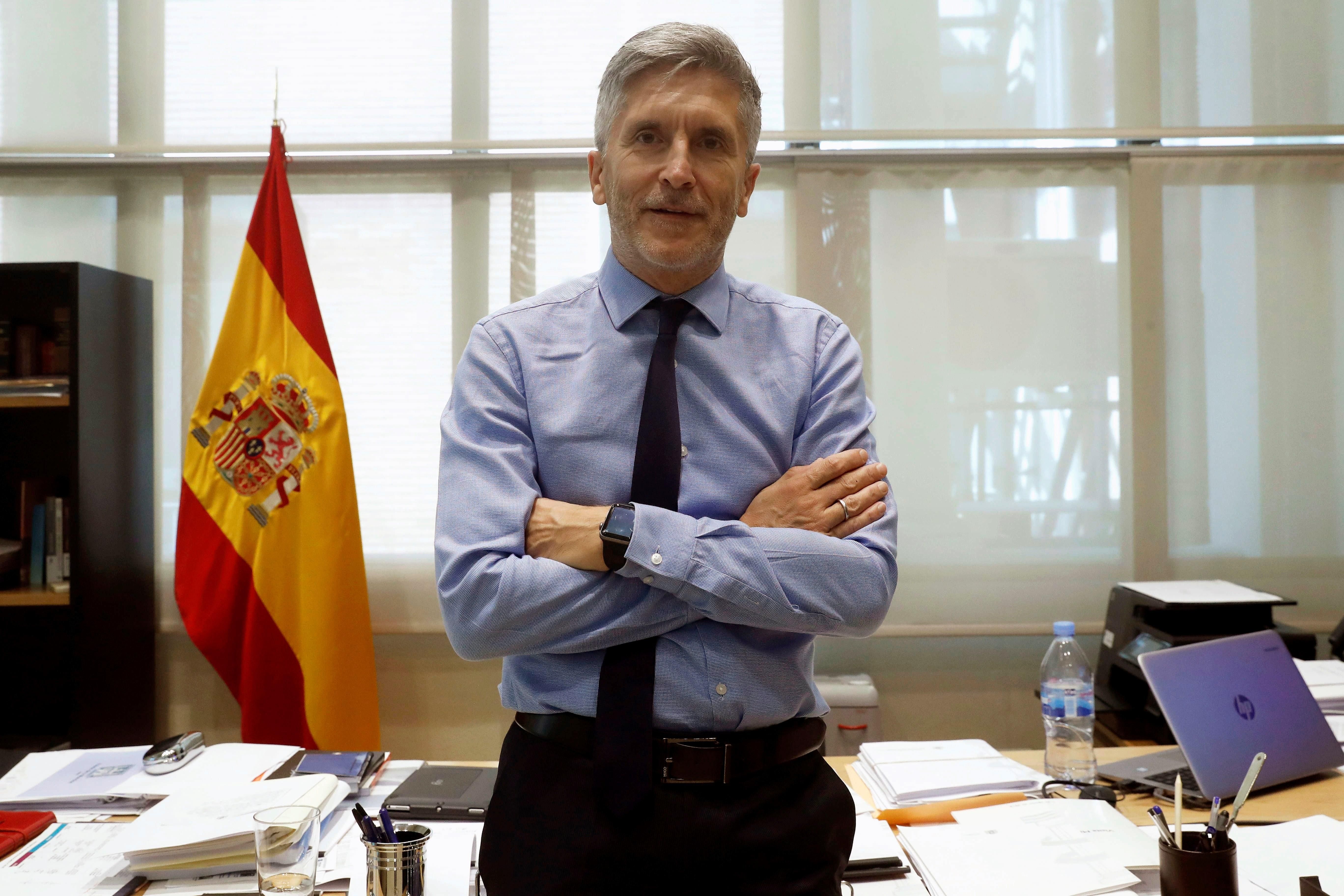 El ministro del Interior, Fernando Grande-Marlaska, en una entrevista con Efe