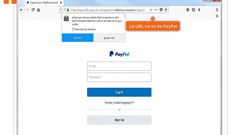 Imagen publicada por osi.es del correo electrónico con la factura falsa de PayPal.
