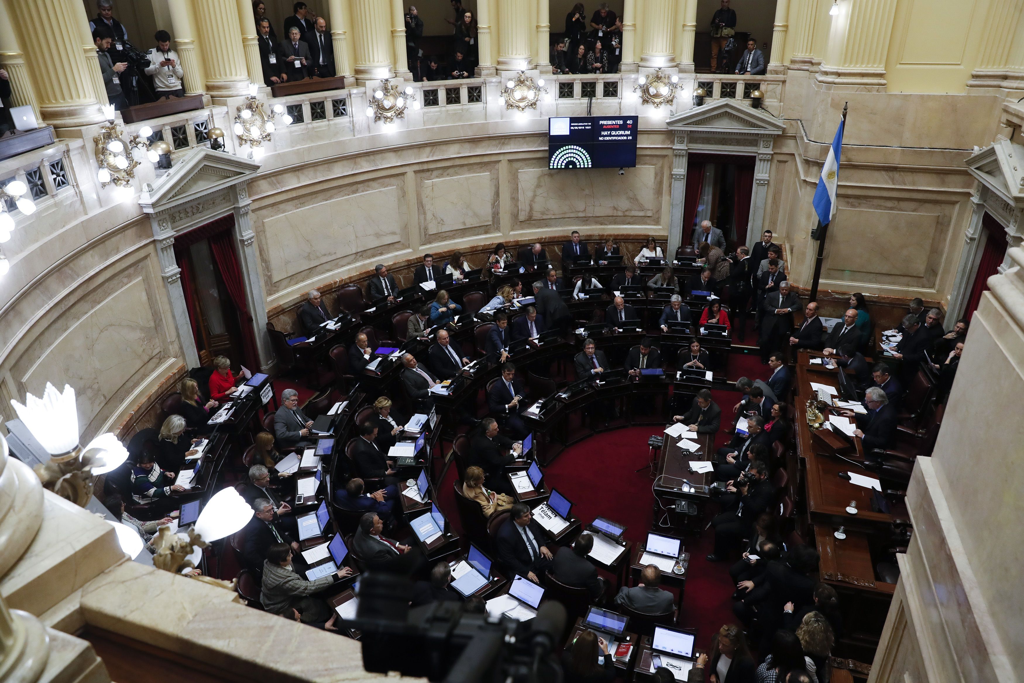 El Senado argentino, debatiendo sobre la despenalización del aborto