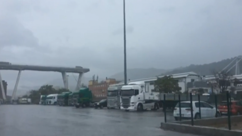 captura vídeo puente hundido en Génova