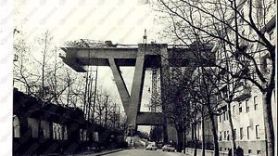 Contrucción del puente Morandi en 1965