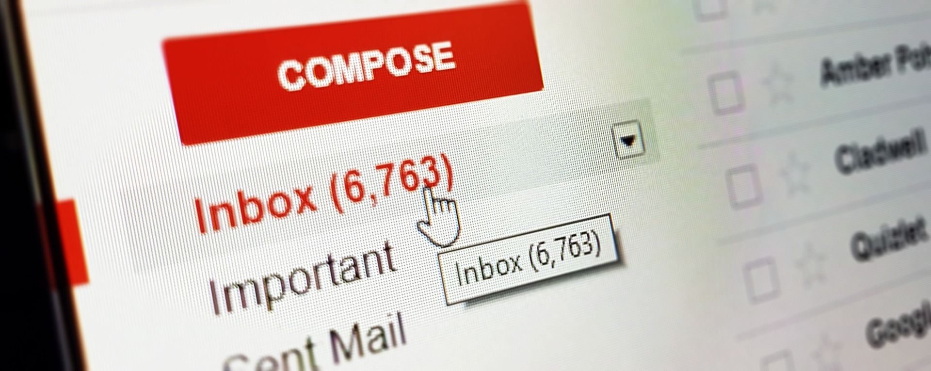 Interfaz de Gmail en ordenador de sobremesa