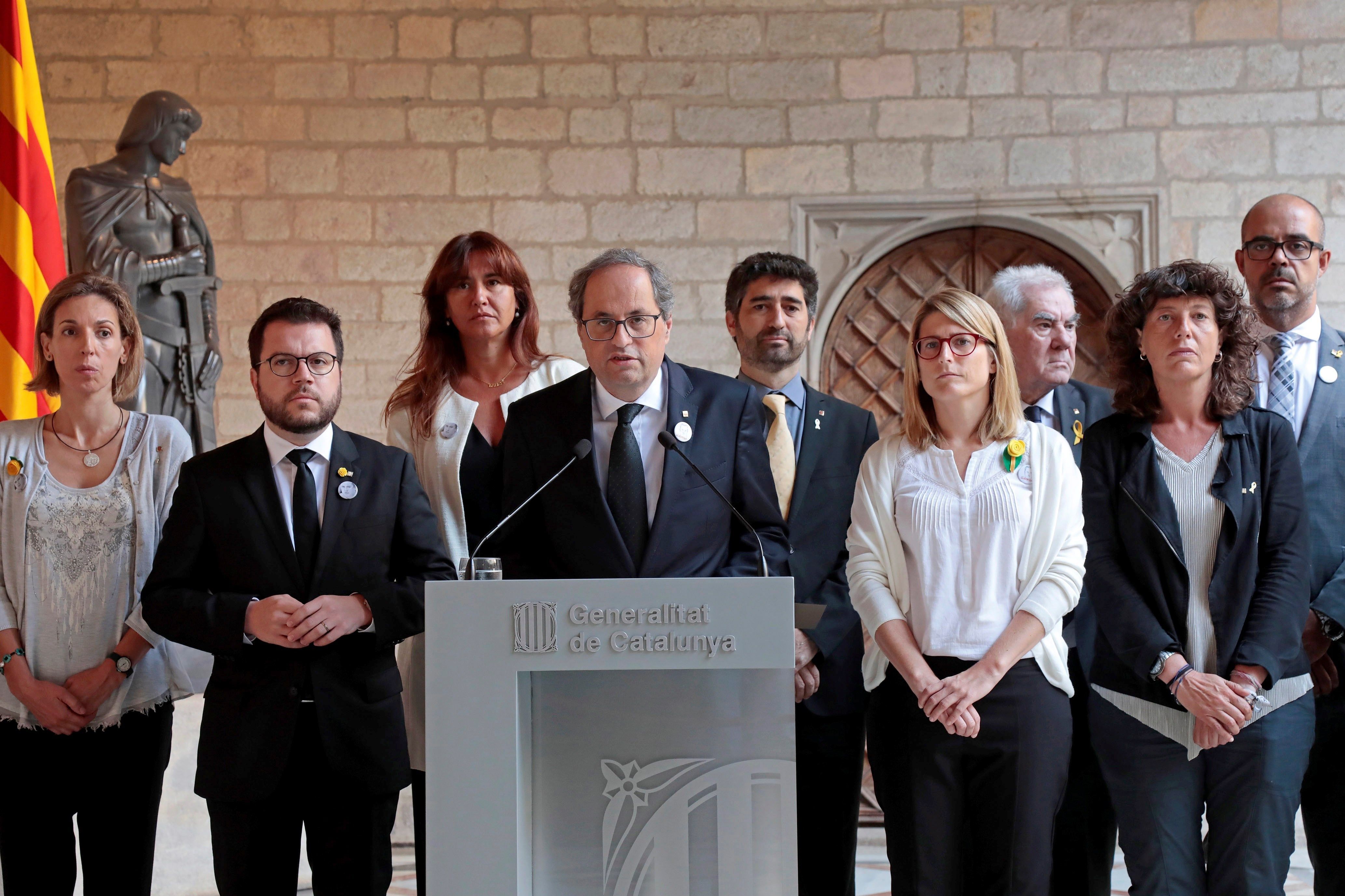 Quim Torra en la concentración independentista frente a la cárcel de Lledoners para homenajear al exconsejero Quim Forn