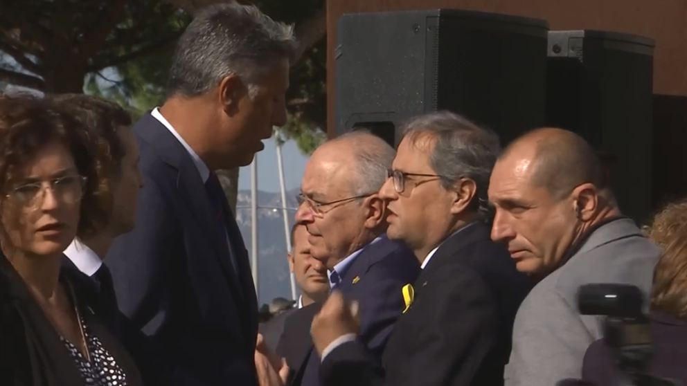 Momento de la discusión entre Albiol y Torra. 