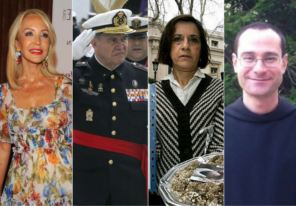 Carmen Lomana, el general Chicharro, Pilar Gutiérrez y el prior del Valle de los Caídos