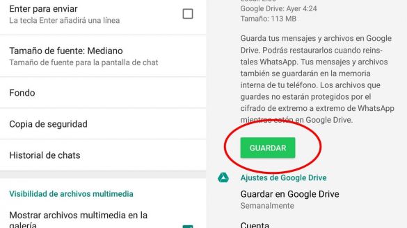 La realización de una copia de seguridad manual en WhatsApp es muy sencilla.