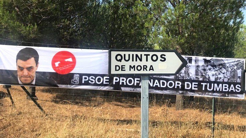 Pancarta en Quintos de Mora