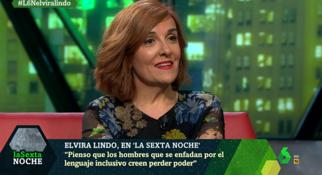 Captura de la entrevista a Elvira Lindo en 'la Sexta Noche'