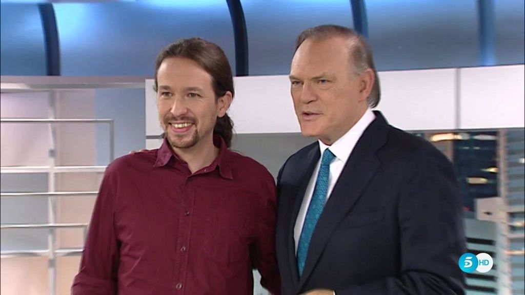 Pablo Iglesias y Pedro Piqueras - TeleCinco