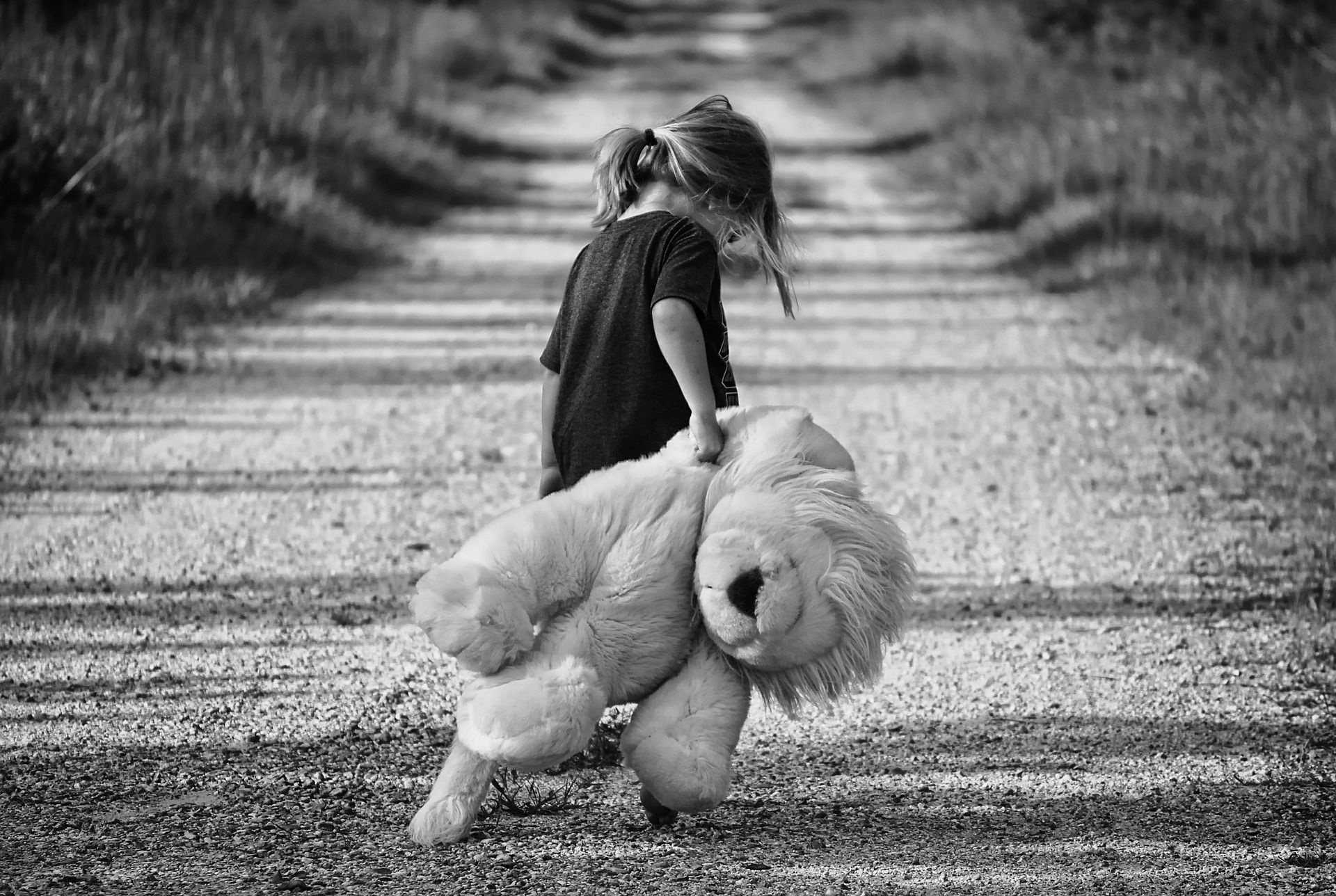 Niña con oso de peluche - Pixabay