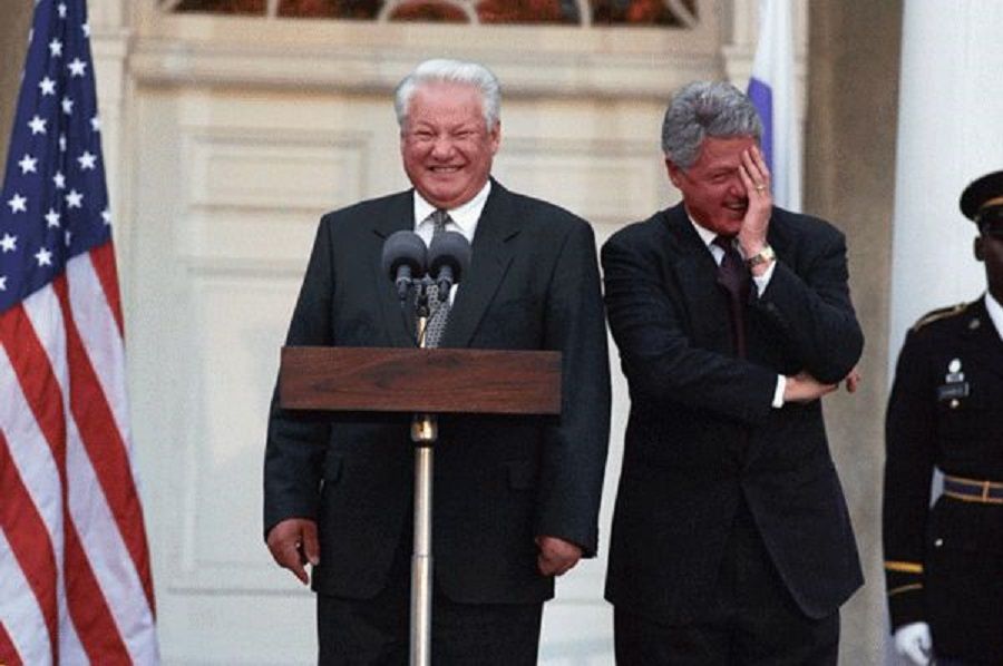 El expresidente ruso Yeltsin y el americano Clinton en 1995 - Wikipedia