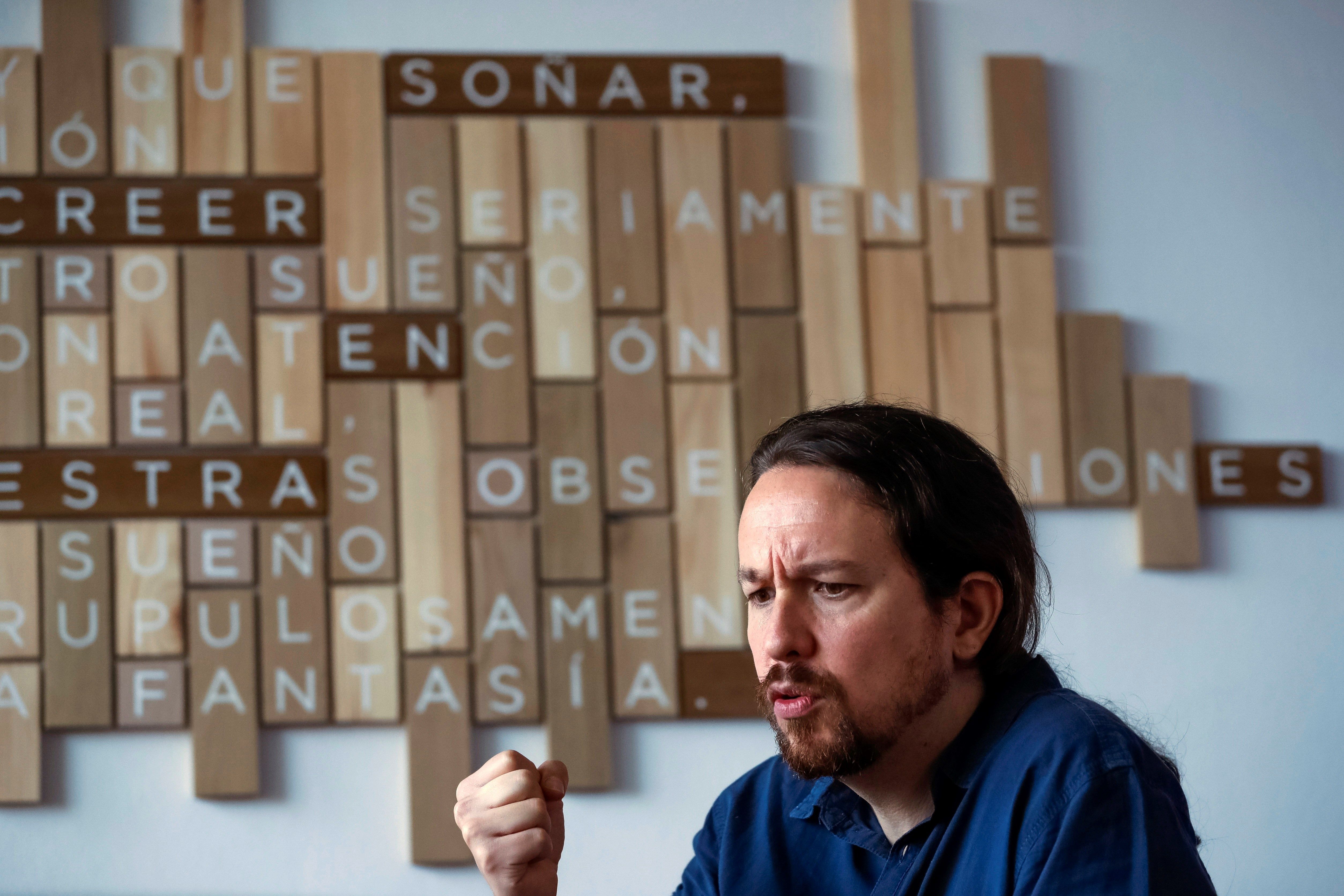 Pablo Iglesias durante su entrevista en EFE. EFE