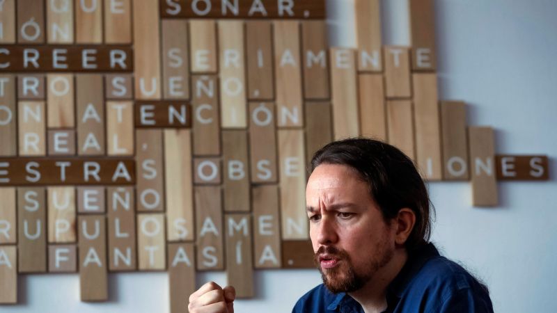 Pablo Iglesias durante su entrevista en EFE. EFE