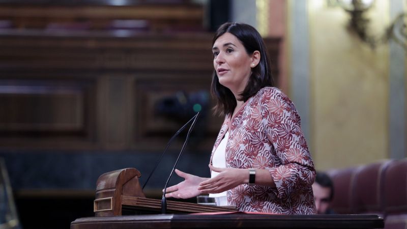 La ministra de Sanidad, Carmen Montón, durante su intervención en el pleno del Congreso. EFE