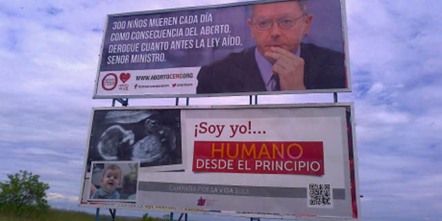 Cartel de una de las campaña contra el aborto puestas en marcha.