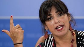 La coordinadora de Podemos Andalucía, Teresa Rodríguez, en rueda de prensa. EFE