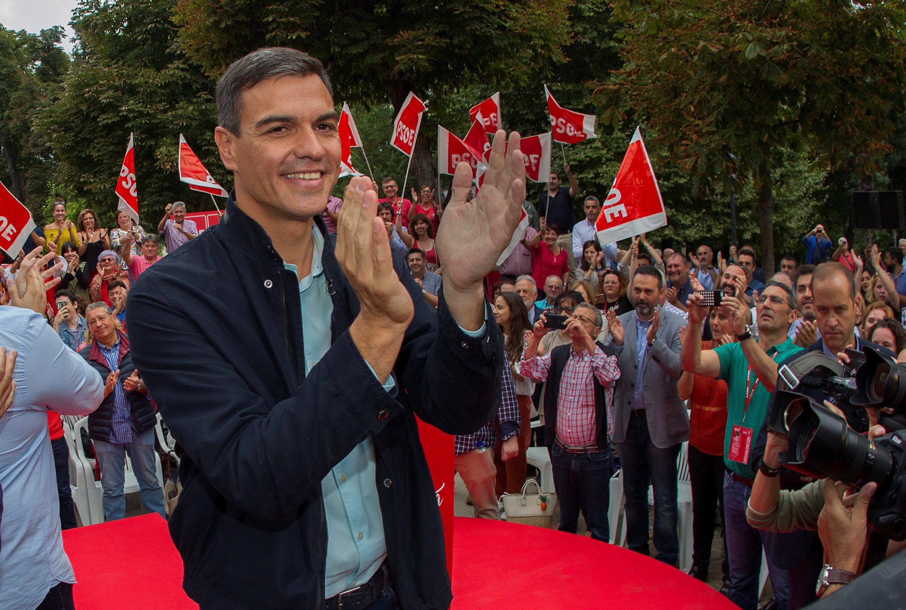 Pedro Sánchez , en un acto de partido.