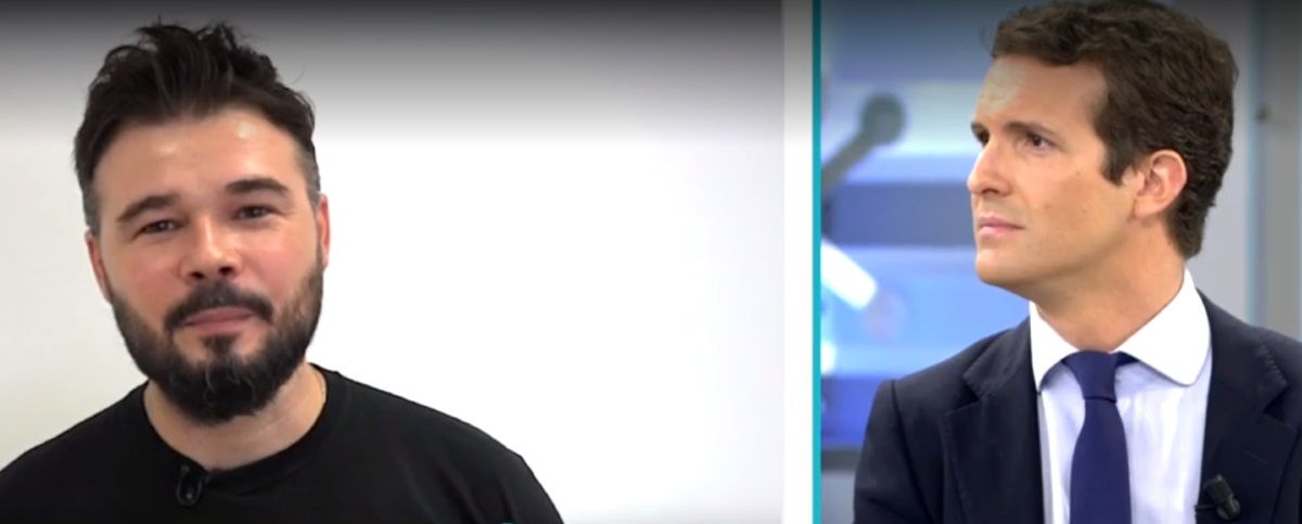 Rufian pregunta a Pablo Casado en El Programa de Ana Rosa. 