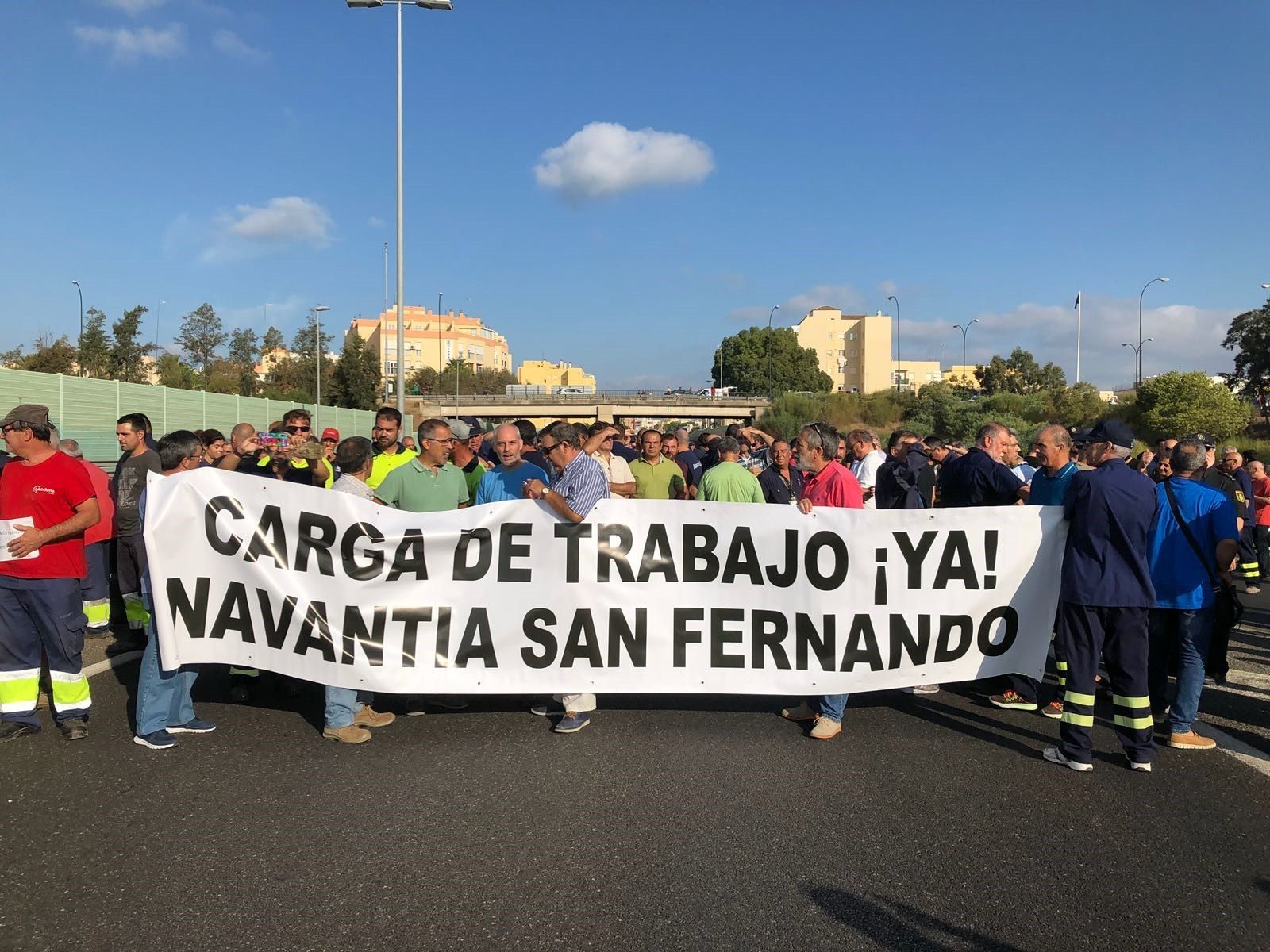 Corte de la A-4 por los trabajadores de Navantia el pasado 7 de septiembre. EFE/Archivo