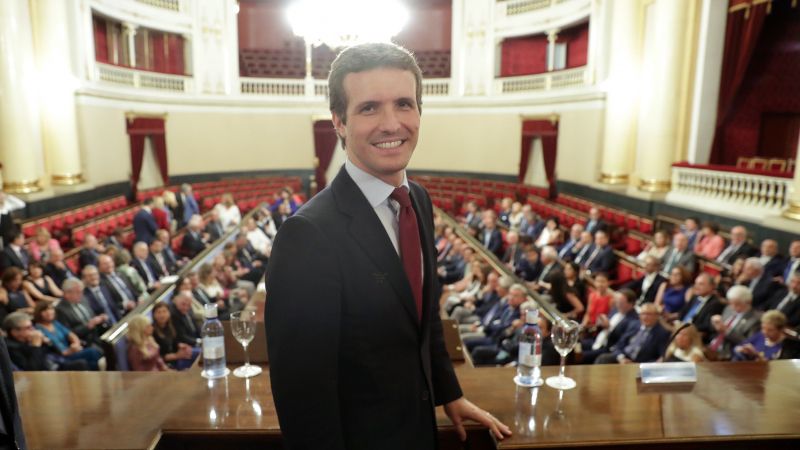 El presidente del Partido Popular, Pablo Casado, durante la reunión con el Grupo Popular del Senado, celebrada hoy EFE