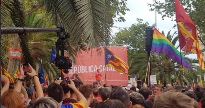 Manifestación con motivo de la Diada.