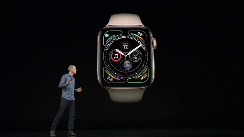 Jeff Williams durante la presentación de los Apple Watch Series 4 en el teatro Steve Jobs esta tarde, hora española. 