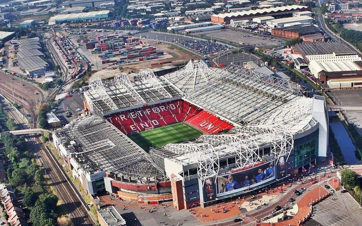 Vista de un estadio de fútbol.