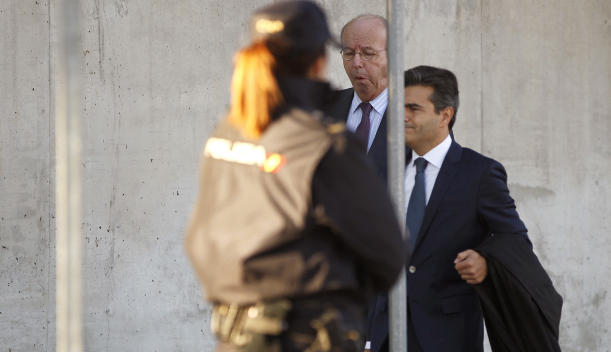 El exjefe de la Casa Real Rafael Spottorno, a su llegada esta mañana a la Audiencia Nacional en San Fernando de Henares