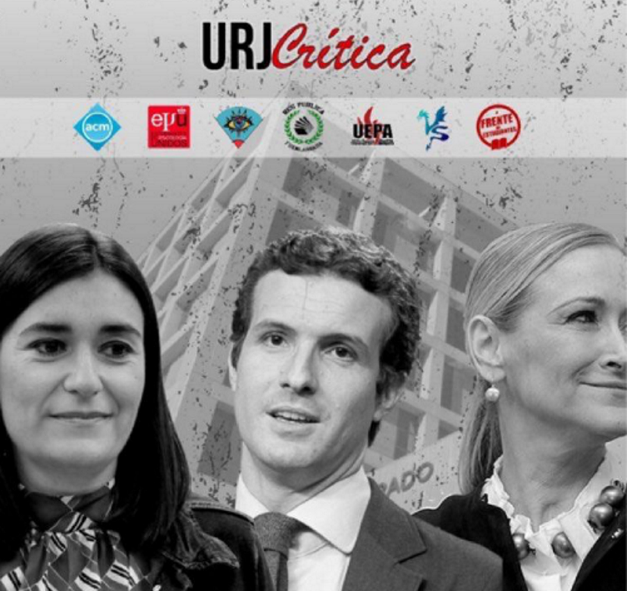 cartel de la huelga de los estudiantes de URJC