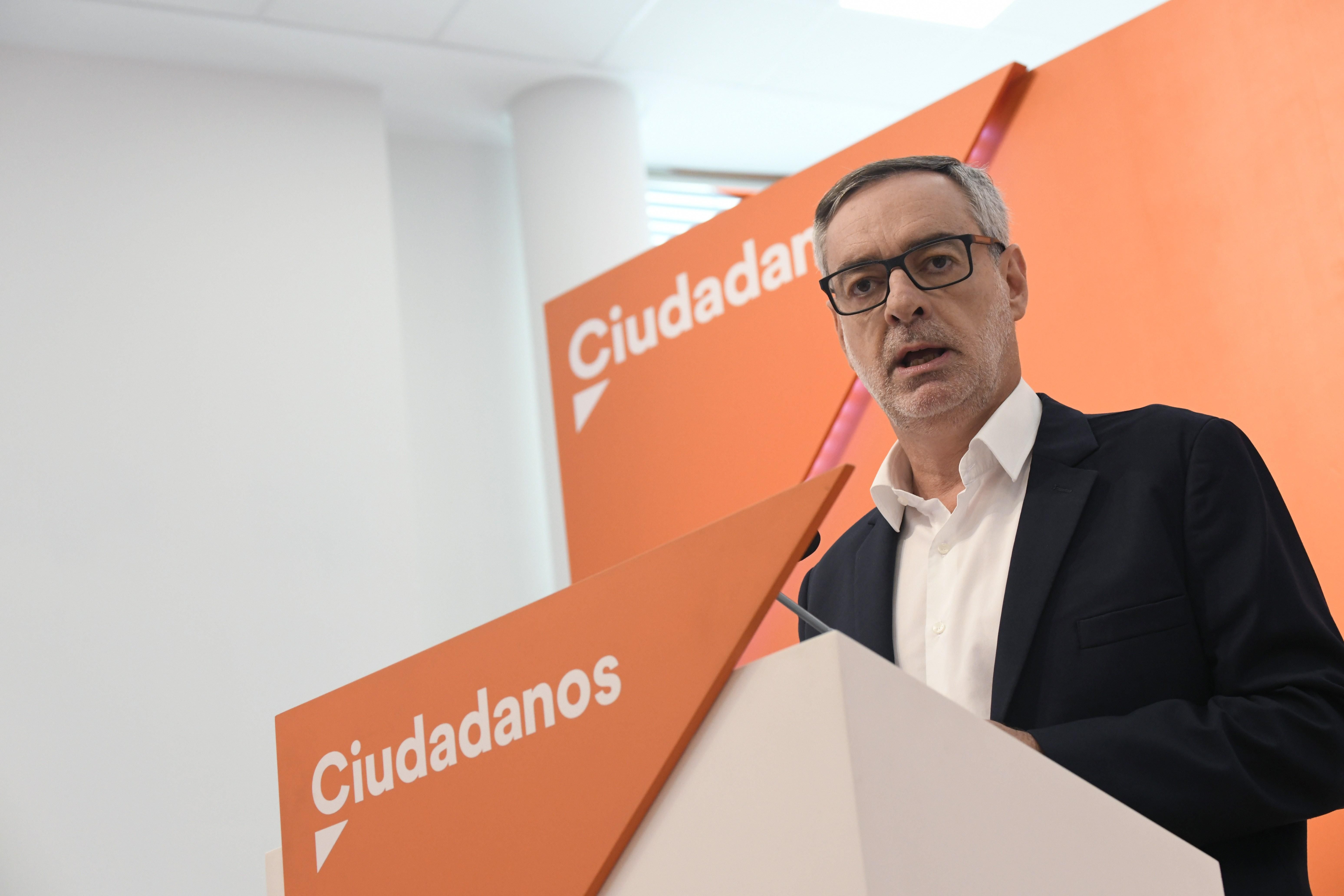 El secretario general de Ciudadanos, José Manuel Villegas, durante su comparecencia en rueda de prensa. EFE