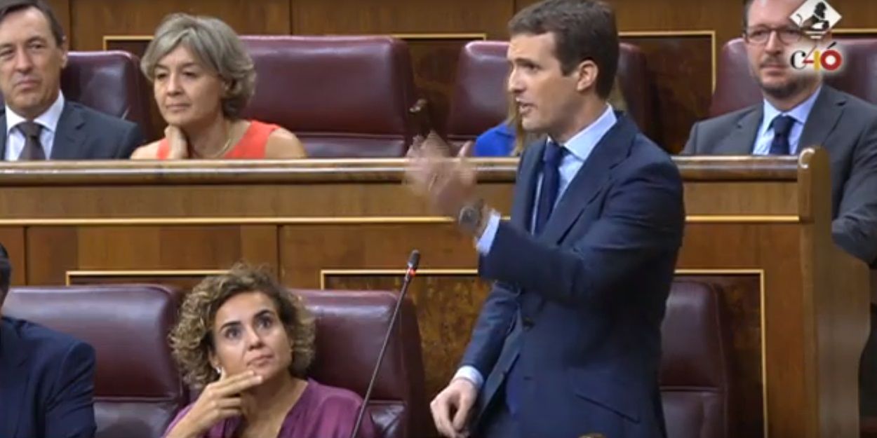 Pablo Casado durante una sesión plenaria