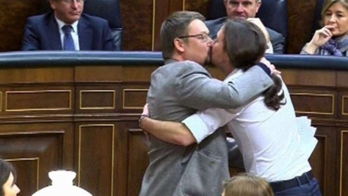 Xavier Domènech y Pablo Iglesias en el Congreso Xavier Domènech y Pablo Iglesias en el Congreso