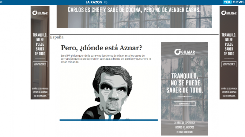 Opinión publicada en La Razón sobre Aznar y la corrupción.