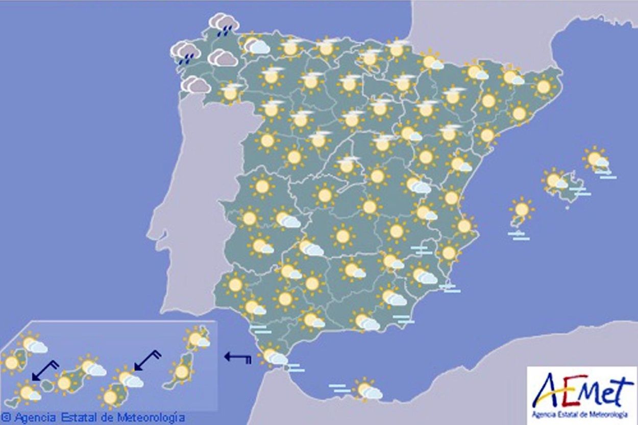 Mapa significativo elaborado por la AEMET