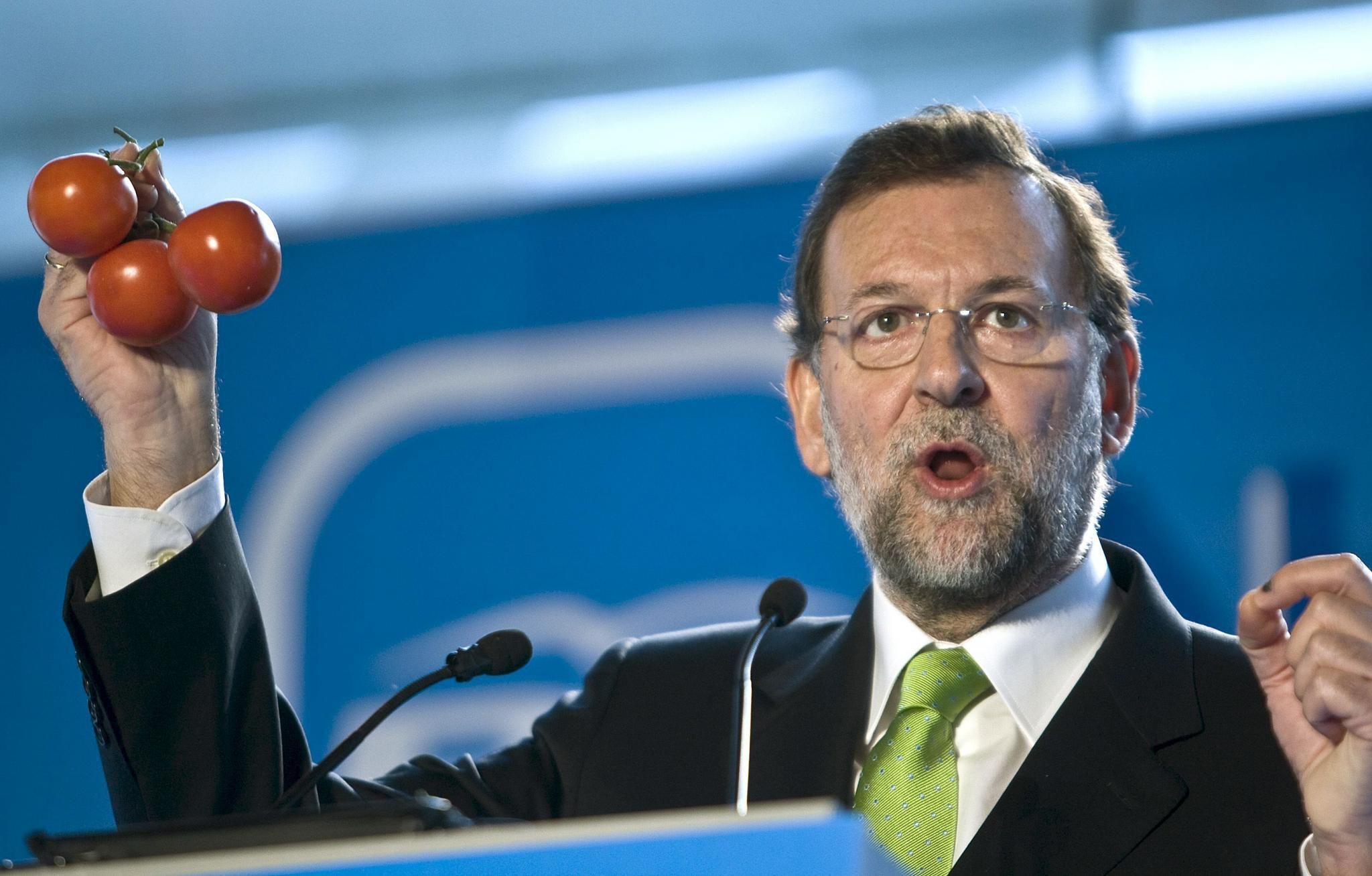 Mariano Rajoy y sus tomates, estos literales